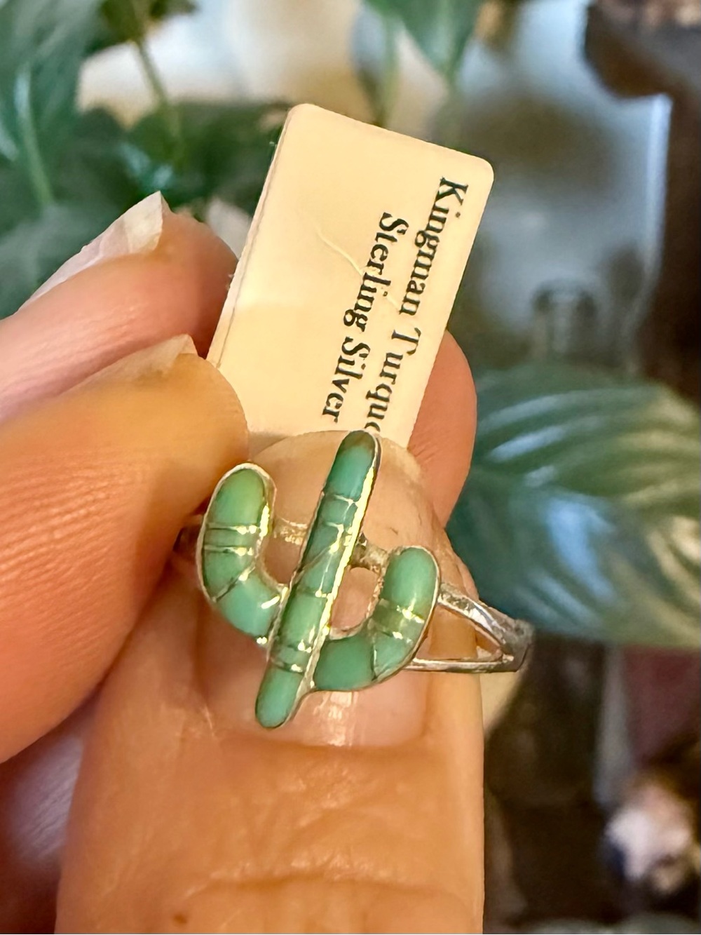 NWT - Kingman Turquoise Sterling Silver Cactus Ring